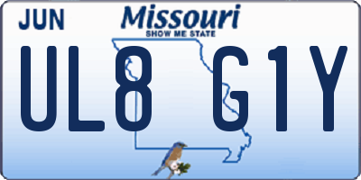 MO license plate UL8G1Y