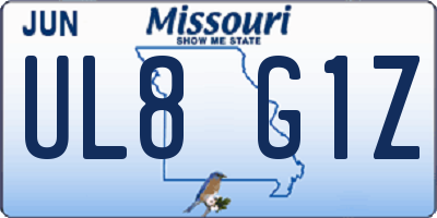 MO license plate UL8G1Z