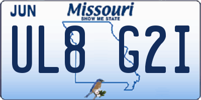 MO license plate UL8G2I