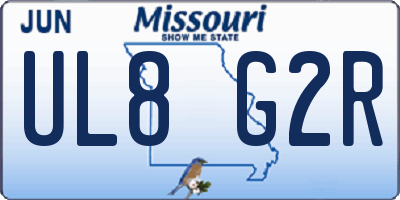 MO license plate UL8G2R