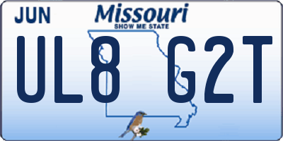 MO license plate UL8G2T
