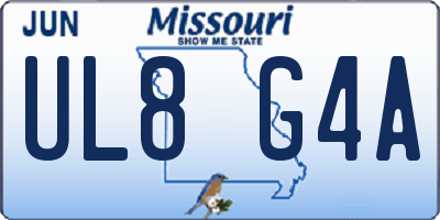 MO license plate UL8G4A