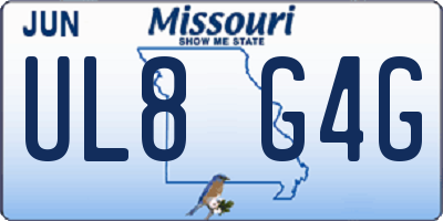 MO license plate UL8G4G