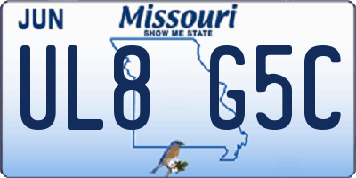 MO license plate UL8G5C