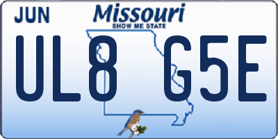 MO license plate UL8G5E