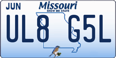 MO license plate UL8G5L