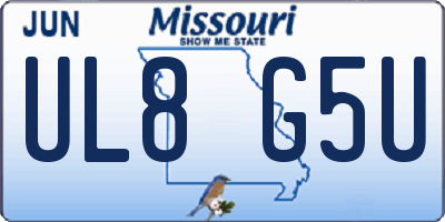 MO license plate UL8G5U