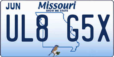 MO license plate UL8G5X