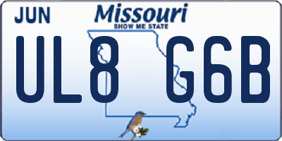 MO license plate UL8G6B