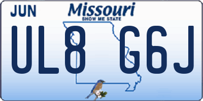 MO license plate UL8G6J