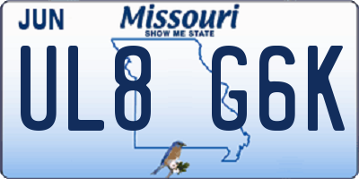 MO license plate UL8G6K