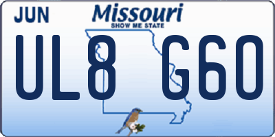 MO license plate UL8G6O