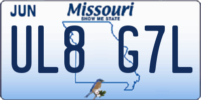 MO license plate UL8G7L