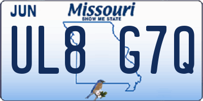 MO license plate UL8G7Q