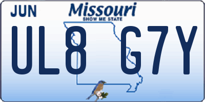 MO license plate UL8G7Y