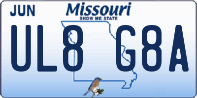 MO license plate UL8G8A
