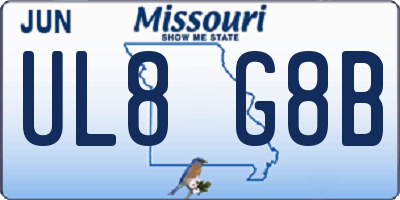MO license plate UL8G8B