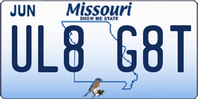 MO license plate UL8G8T