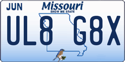 MO license plate UL8G8X