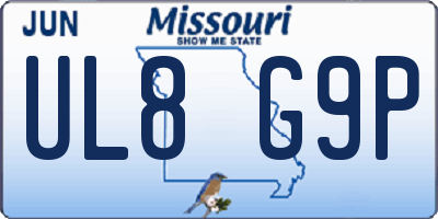 MO license plate UL8G9P