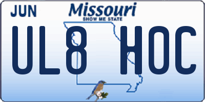 MO license plate UL8H0C