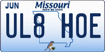 MO license plate UL8H0E