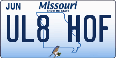 MO license plate UL8H0F