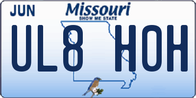 MO license plate UL8H0H