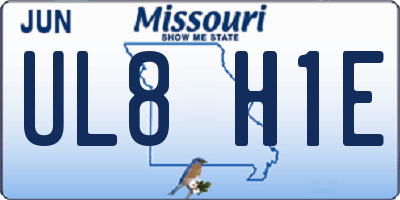 MO license plate UL8H1E