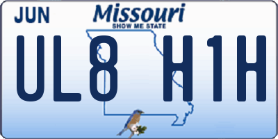 MO license plate UL8H1H