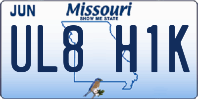 MO license plate UL8H1K