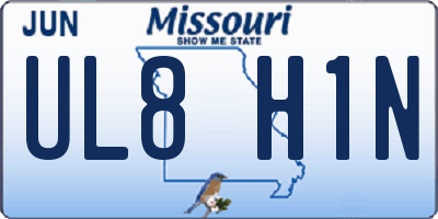 MO license plate UL8H1N