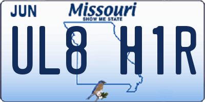 MO license plate UL8H1R