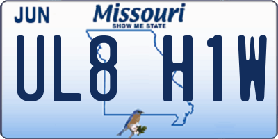 MO license plate UL8H1W