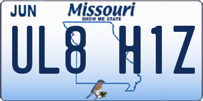 MO license plate UL8H1Z