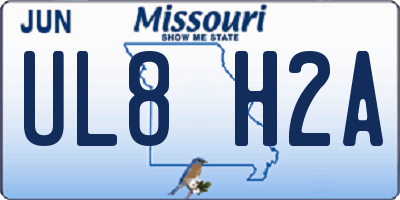 MO license plate UL8H2A