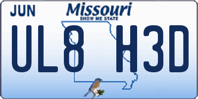 MO license plate UL8H3D