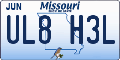 MO license plate UL8H3L