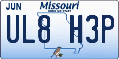 MO license plate UL8H3P