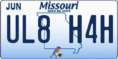 MO license plate UL8H4H