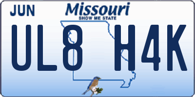 MO license plate UL8H4K