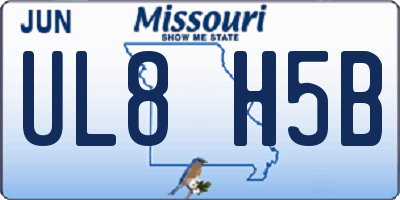MO license plate UL8H5B