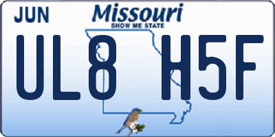 MO license plate UL8H5F