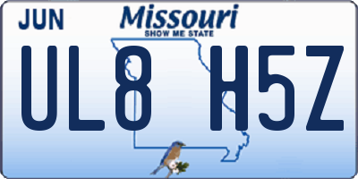 MO license plate UL8H5Z
