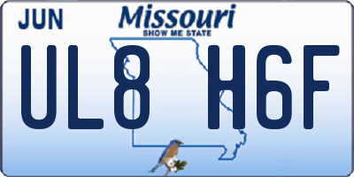 MO license plate UL8H6F