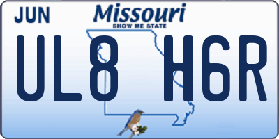 MO license plate UL8H6R