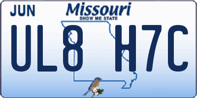 MO license plate UL8H7C