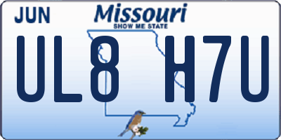 MO license plate UL8H7U