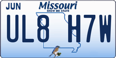 MO license plate UL8H7W