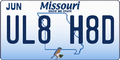 MO license plate UL8H8D